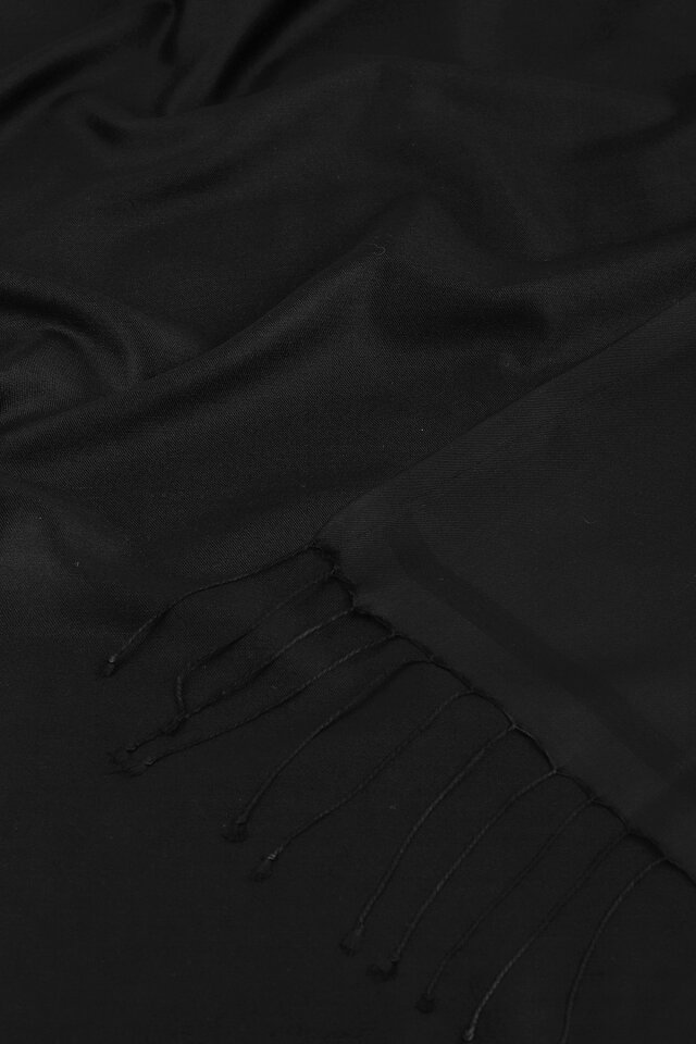 Black Double-Sided Silk Shawl - 5