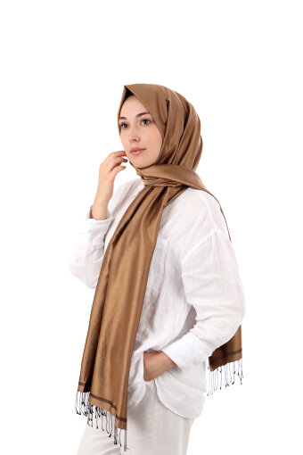 Bronze Black Double-Sided Silk Shawl 