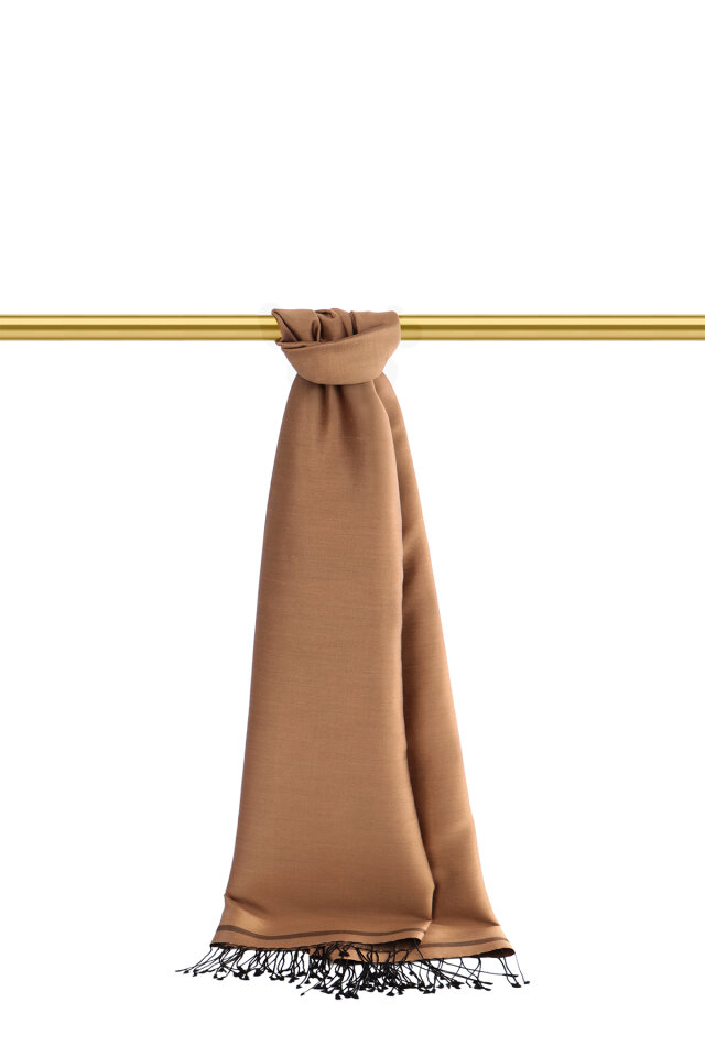 Bronze Black Double-Sided Silk Shawl - 2