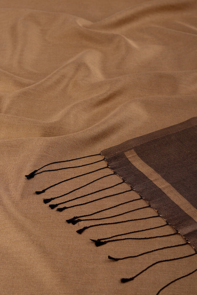 Bronze Black Double-Sided Silk Shawl - 5