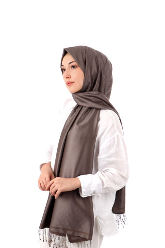 Mink Brown Double-Sided Silk Shawl 