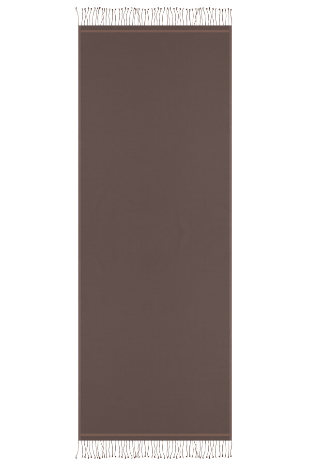 Mink Brown Double-Sided Silk Shawl - 4