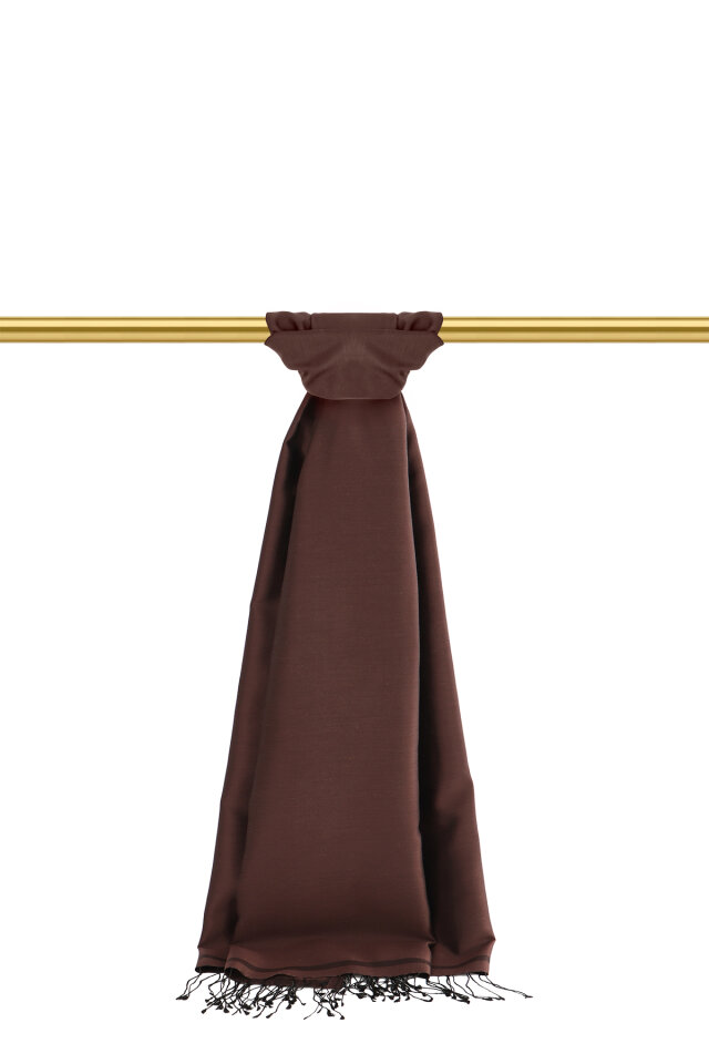 Bitter Brown Black Double-Sided Silk Shawl - 2