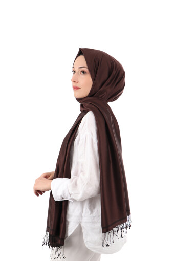 Bitter Brown Black Double-Sided Silk Shawl 