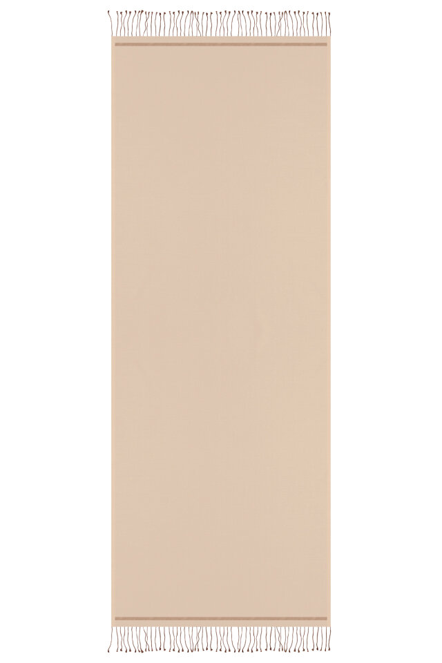 Cream Brown Double-Sided Silk Shawl - 4