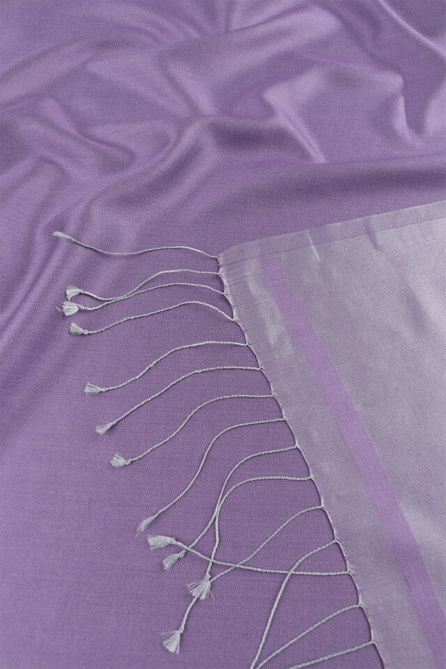 Lavender Gray Double-Sided Silk Shawl - 5