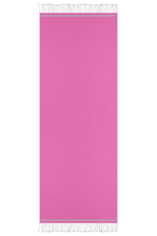 Fuchsia Gray Double-Sided Silk Shawl - 4