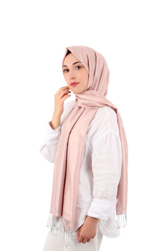 Powder Gray Double-Sided Silk Shawl 