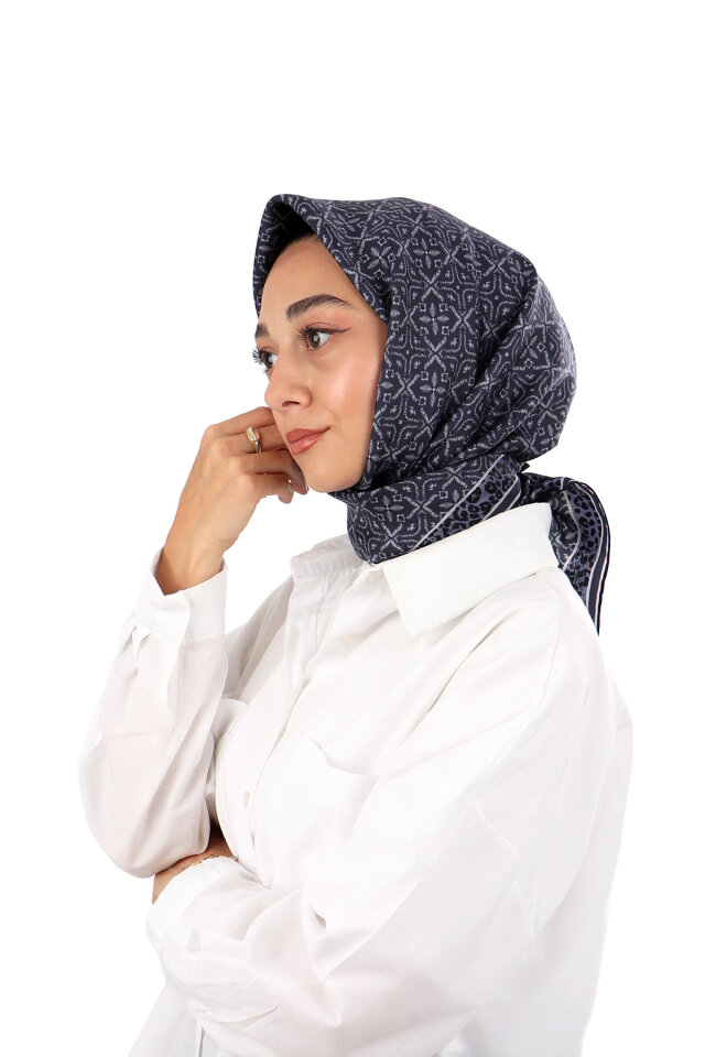 Amethyst Dream Pattern Twill Silk Scarf - Bursa İpek