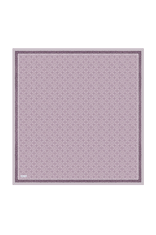 Lavender Dream Pattern Twill Silk Scarf - 3