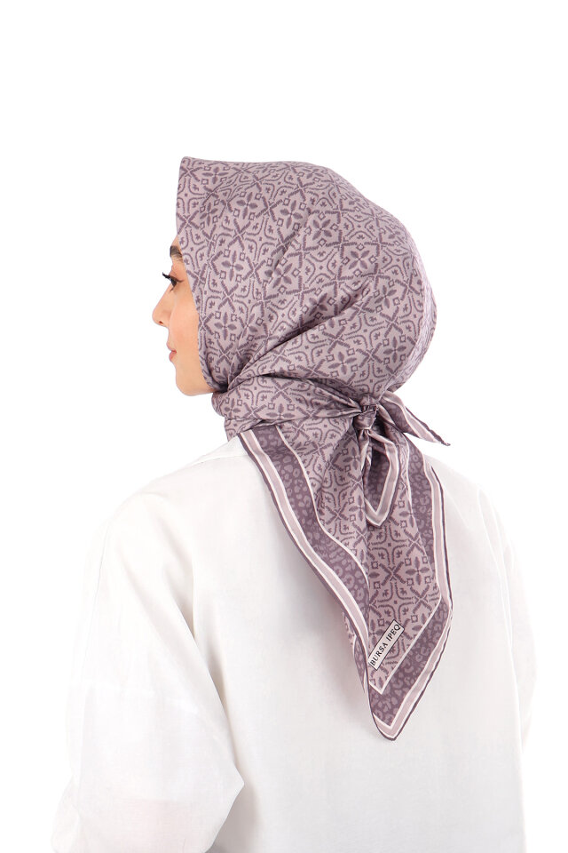 Lavender Dream Pattern Twill Silk Scarf - 2