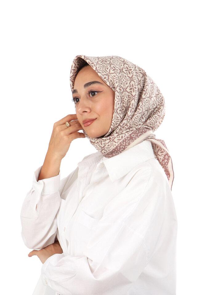 Light Plum Dream Pattern Twill Silk Scarf 