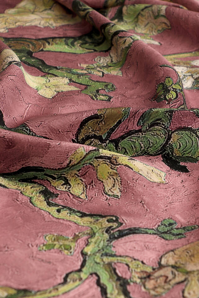 Dried Rose Almond Blossom Sura Silk Square Scarf - 3