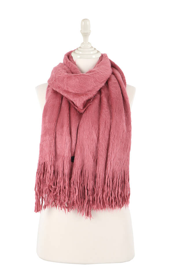 Dried Rose Angora Shawl - 3