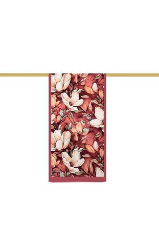 Dried Rose Daffodil Pattern Silk Foulard - Thumbnail
