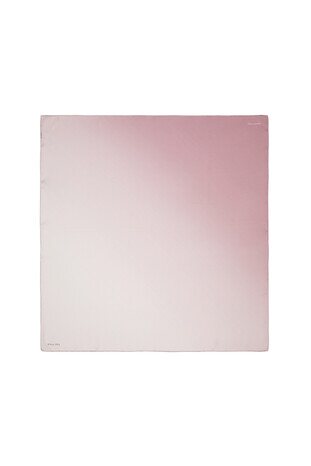 Dried Rose Pink Gradient Twill Silk Square Scarf - Thumbnail