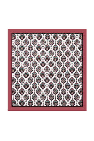 Dusty Rose Hatai Pattern Silk Square Scarf 