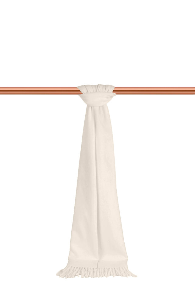 Ekru Düz Renk Erkek Kaşkol - Bursa İpek