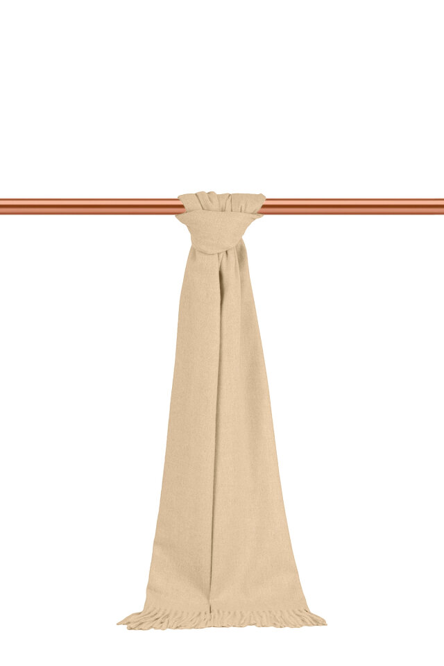 Krem Düz Renk Erkek Kaşkol - Bursa İpek