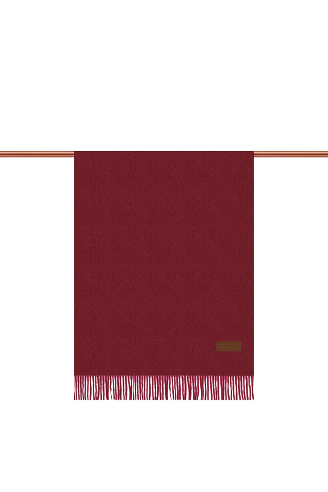 Bordo Düz Renk Kışlık Şal - 2
