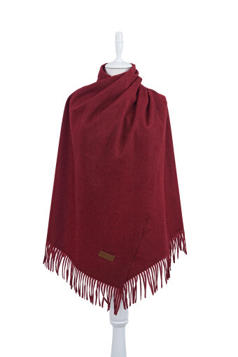Bordo Düz Renk Kışlık Şal 