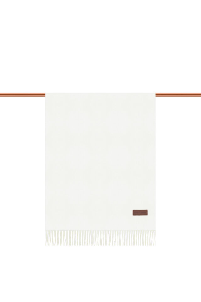 Ekru Düz Renk Kışlık Şal - 2