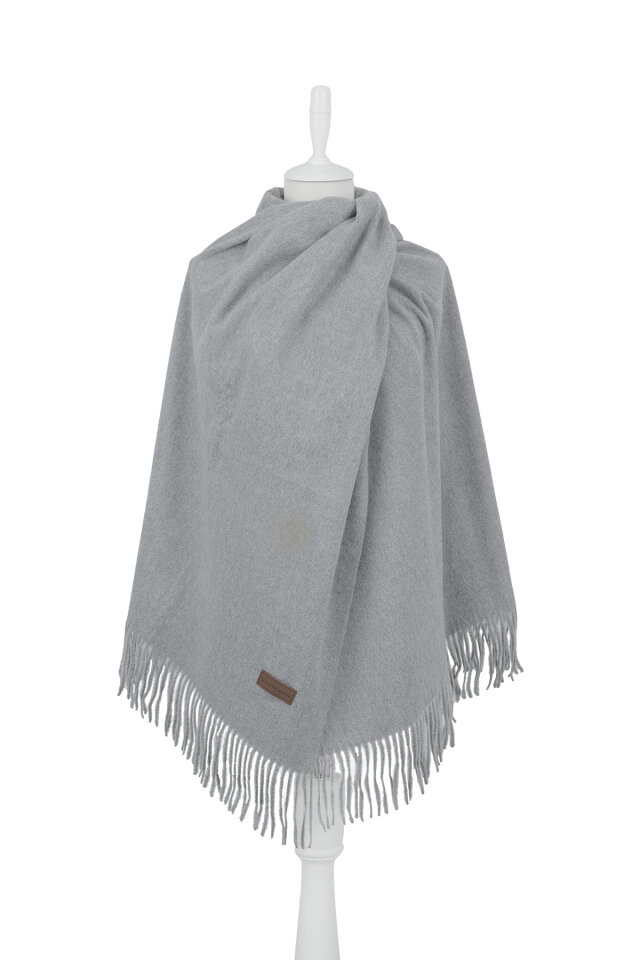 Gri Düz Renk Kışlık Şal - Bursa İpek