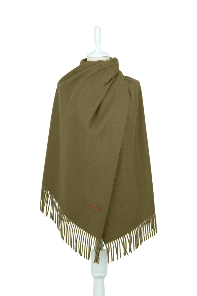 Haki Düz Renk Kışlık Şal - Bursa İpek