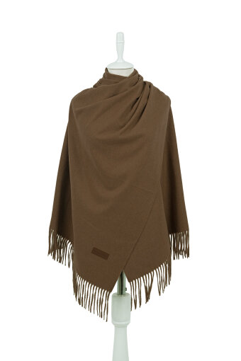 Kahverengi Düz Renk Kışlık Şal 
