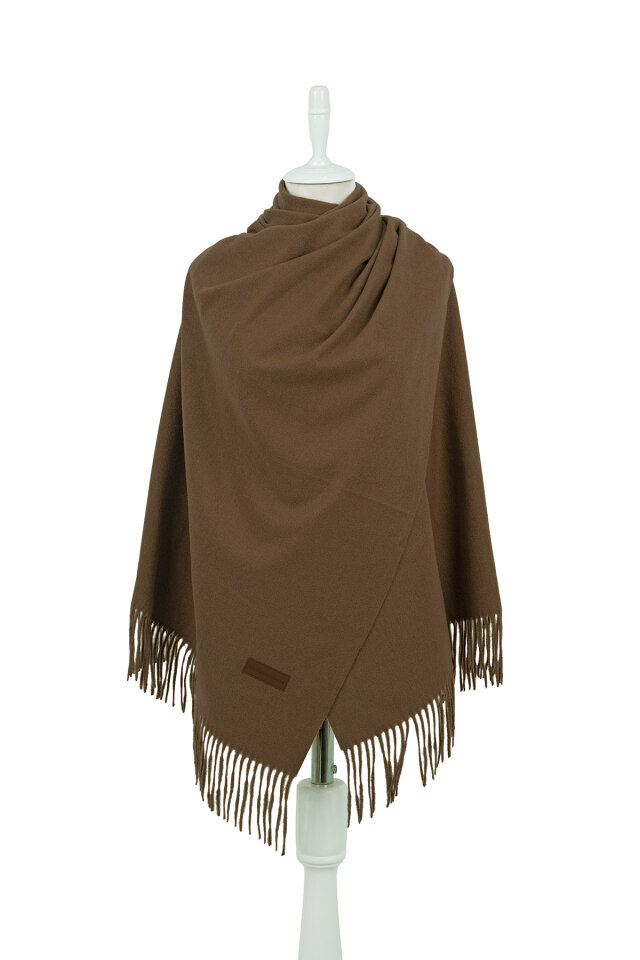 Kahverengi Düz Renk Kışlık Şal - 1