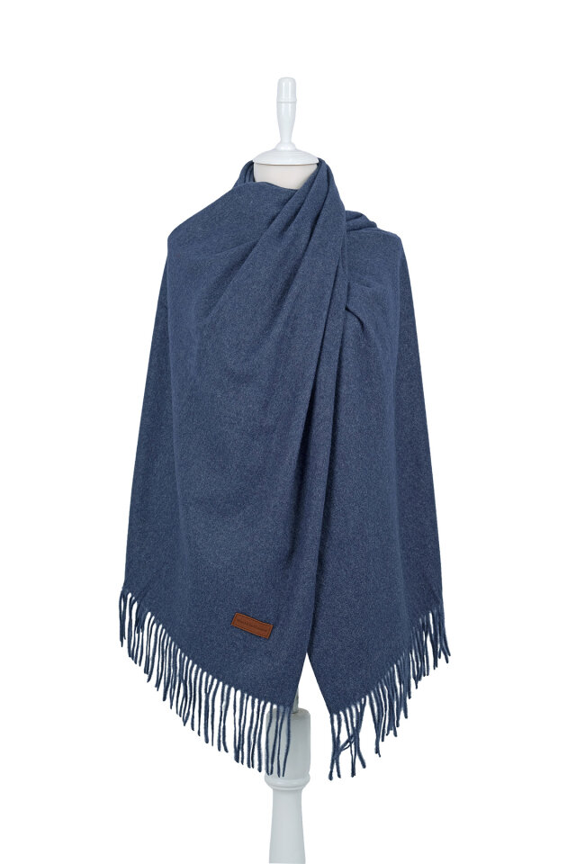 Lacivert Düz Renk Kışlık Şal - Bursa İpek