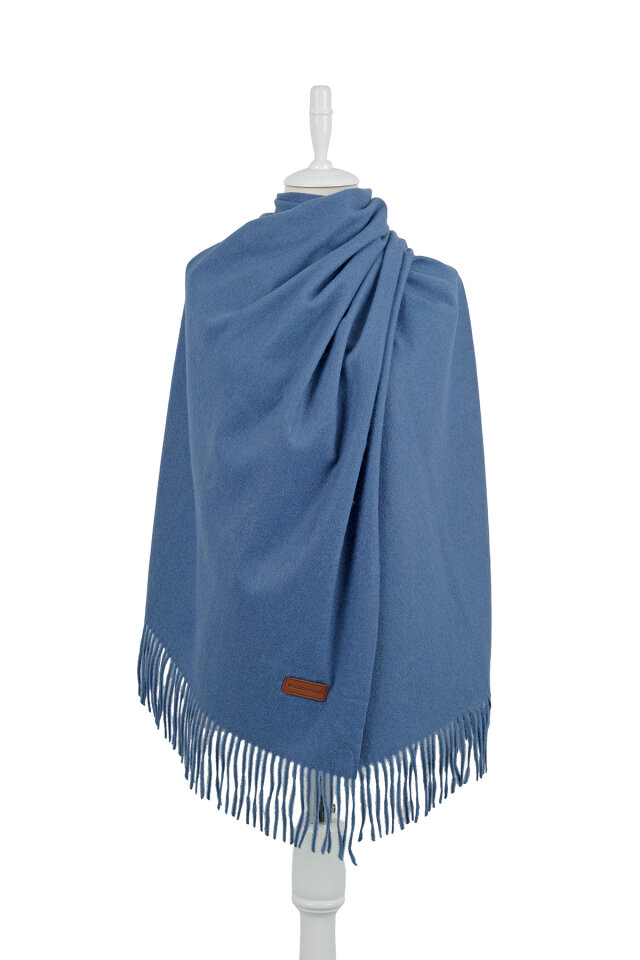 Mavi Düz Renk Kışlık Şal - Bursa İpek
