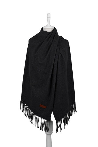 Siyah Düz Renk Kışlık Şal 