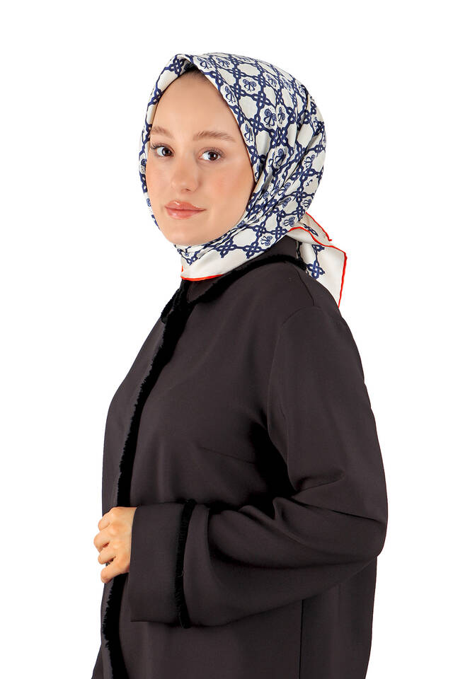 Ecru Chain Monogram Twill Silk Square Scarf - 2