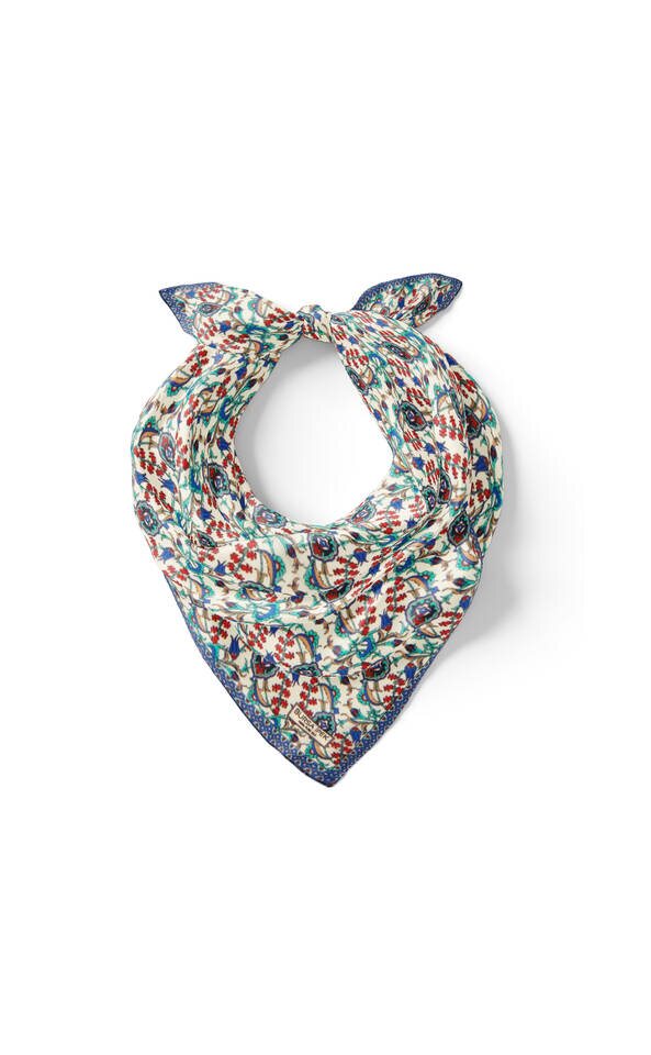 Ecru Gold Ivy Tulip Pattern Silk Pocket Square - 2