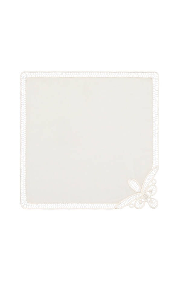 Ecru Lace Angles Promise Handkerchief - Bursa İpek
