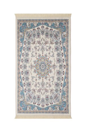 Ecru Velvet Carpet Prayer Rug 