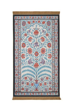 Ecru Velvet Carpet Prayer Rug 
