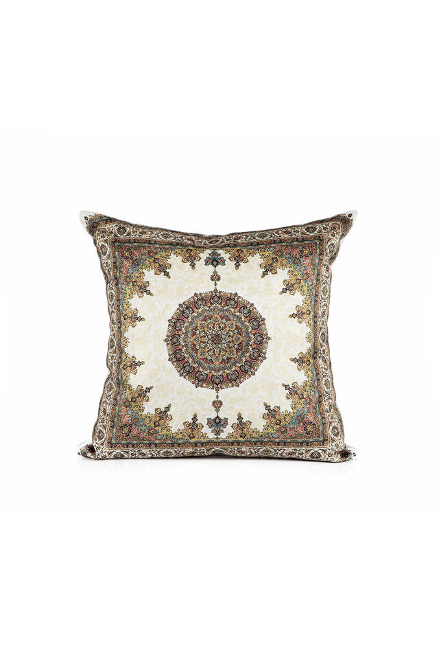 Ecru Velvet Throw Pillow 