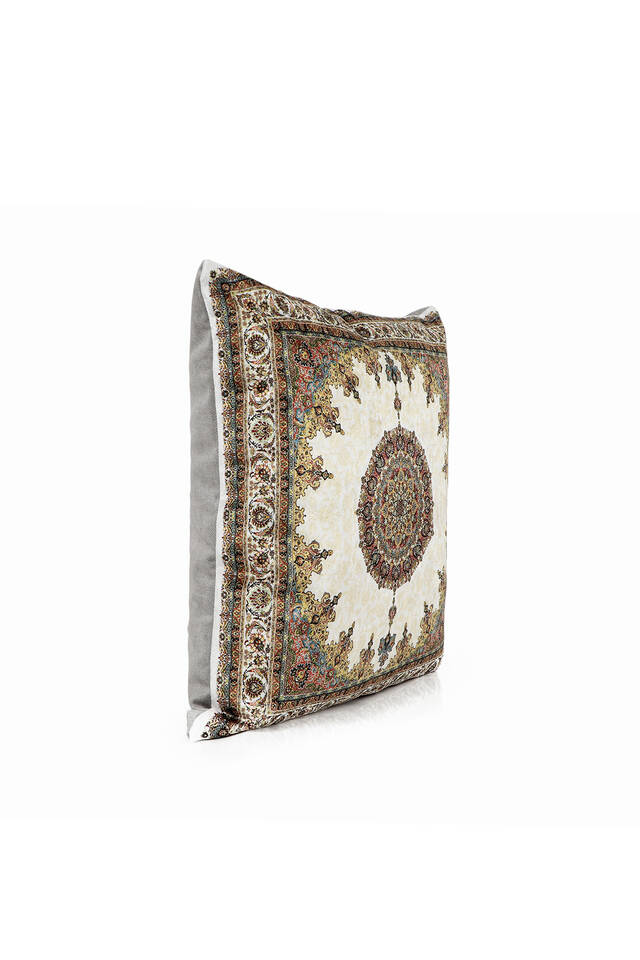 Ecru Velvet Throw Pillow - 2