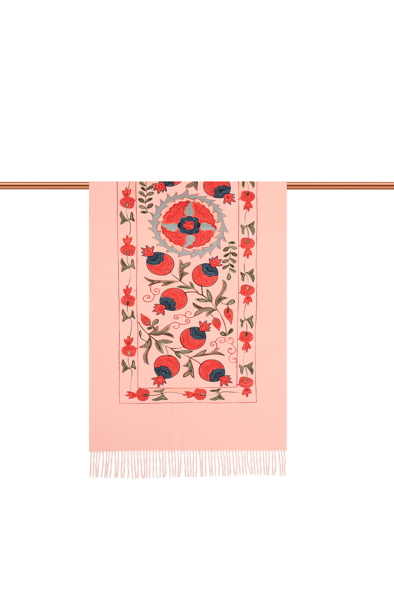 Powder Embroidered Winter Shawl - 3