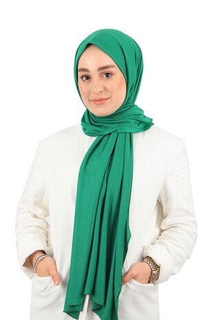 Emerald Combed Cotton Scarf - Thumbnail