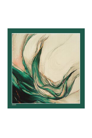 Emerald Granite Pattern Sura Silk Scarf 