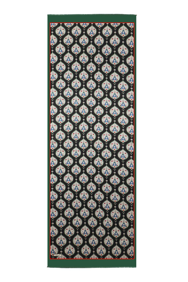 Emerald Hatai Pattern Silk Foulard - 4