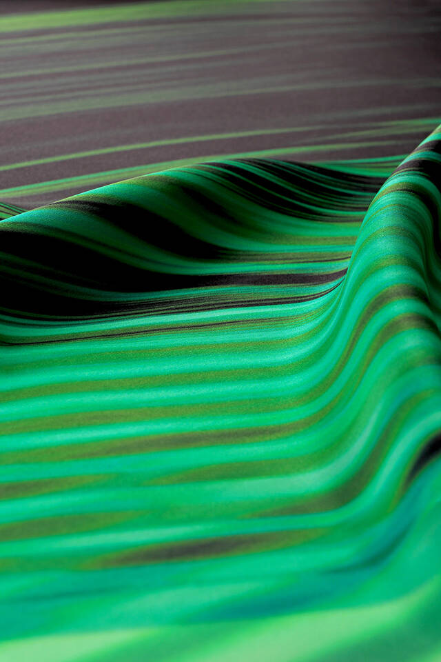 Emerald Rainbow Pattern Sura Silk Square Scarf - 3