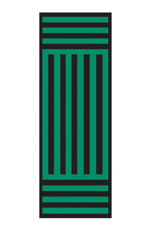 Emerald Stripe Pattern Twill Silk Scarf - Thumbnail