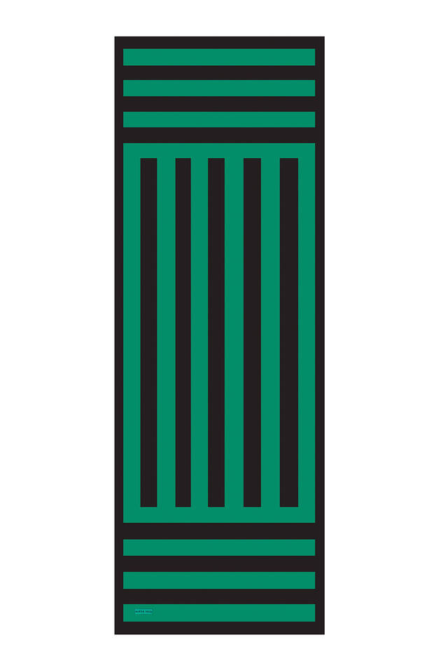 Emerald Stripe Pattern Twill Silk Scarf - 4