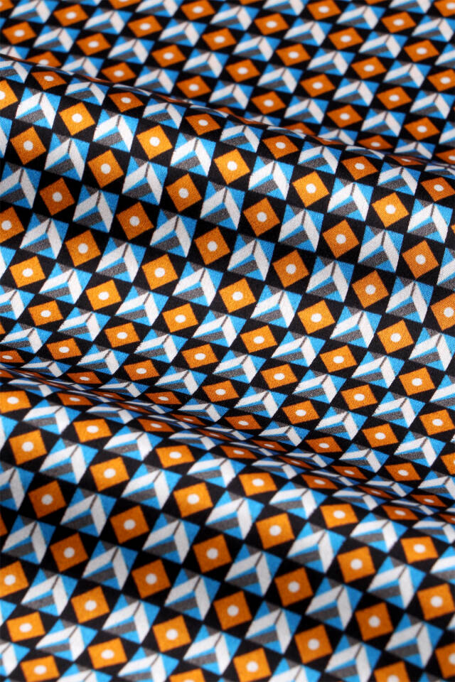 Turkuaz Desenli Erkek İpek Kaşkol - 4