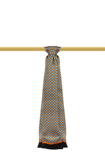 Turkuaz Desenli Erkek İpek Kaşkol 