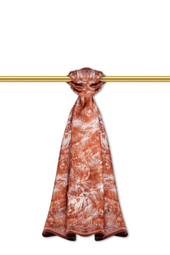 Tarçın Fırça Desen Twill İpek Şal 